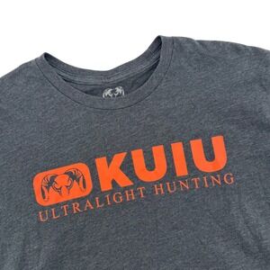 KUIU Ultralight Hunting Mens Graphic T-Shirt Medium Charcoal Gray Orange Logo